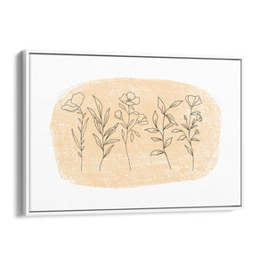 Cute Floral Abstract Minimal Flowers Wall Art - The Affordable Art Company