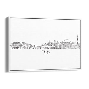 Tokyo Japan Cityscape Drawing Travel Wall Art #2 - The Affordable Art Company