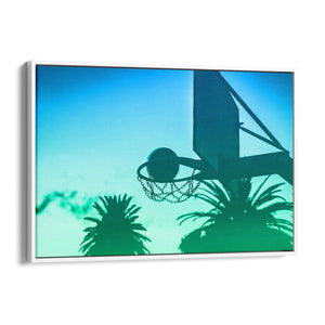 Blue Los Angeles Basketball Photograph Wall Art - The Affordable Art Company