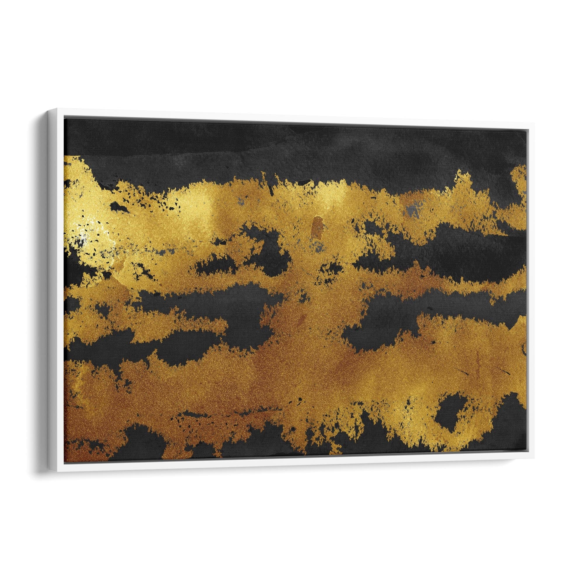 Black and Gold Abstract Minimal Wall Art - The Affordable Art Company
