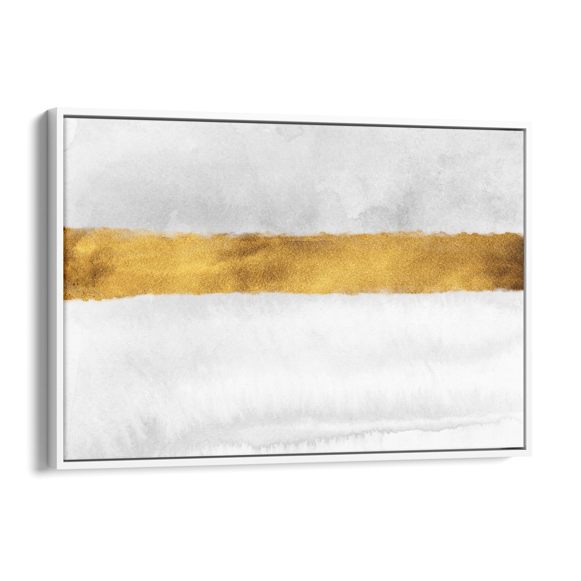 Abstract White and Gold Geometric Shape Wall Art - The Affordable Art Company