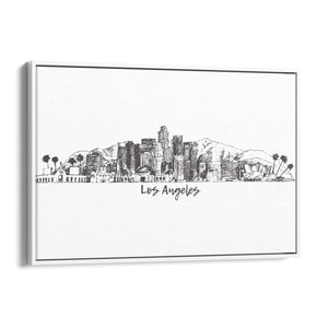 Los Angeles California Cityscape Drawing Wall Art #1 - The Affordable Art Company