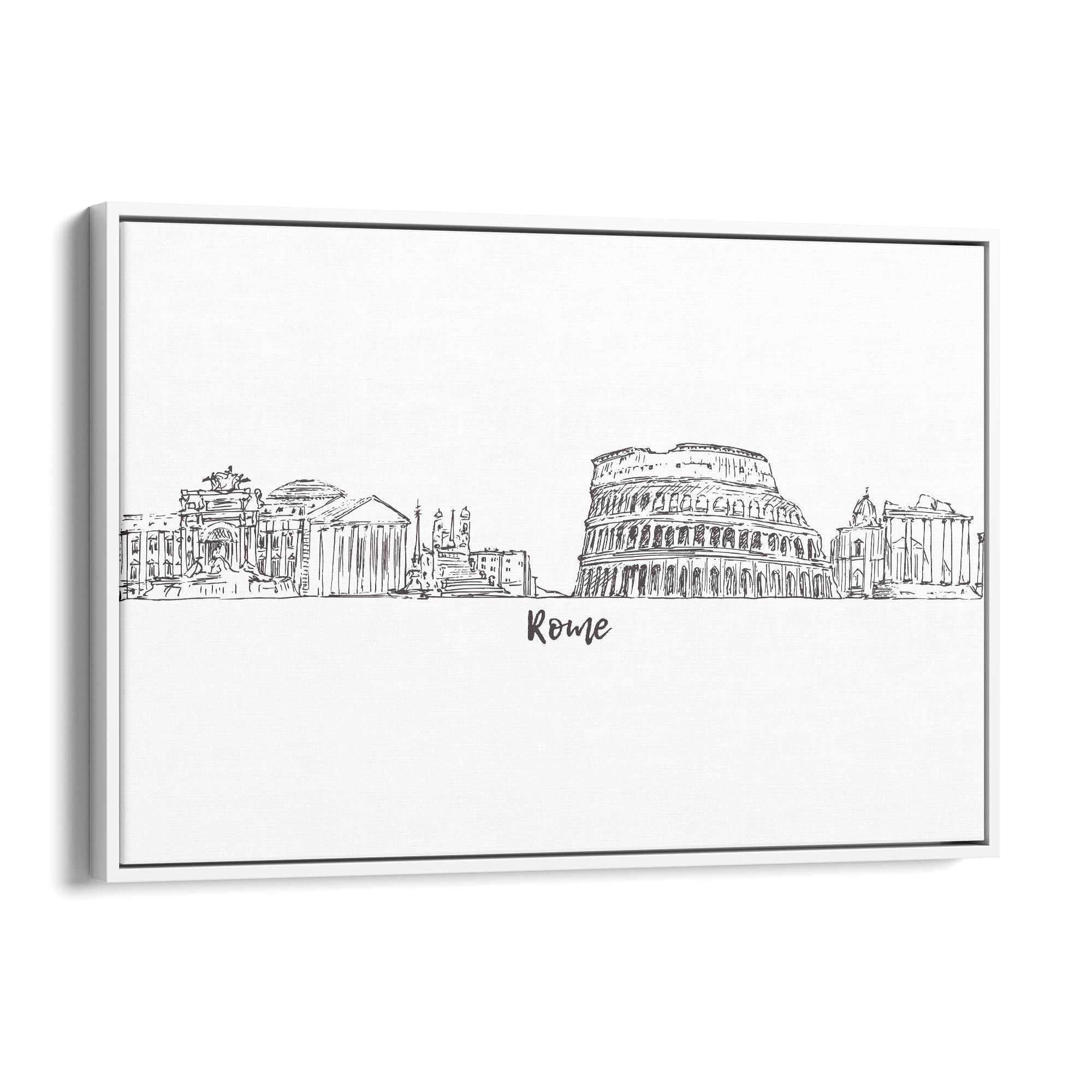 Rome Drawing Cityscape Minimtal Travel Wall Art - The Affordable Art Company