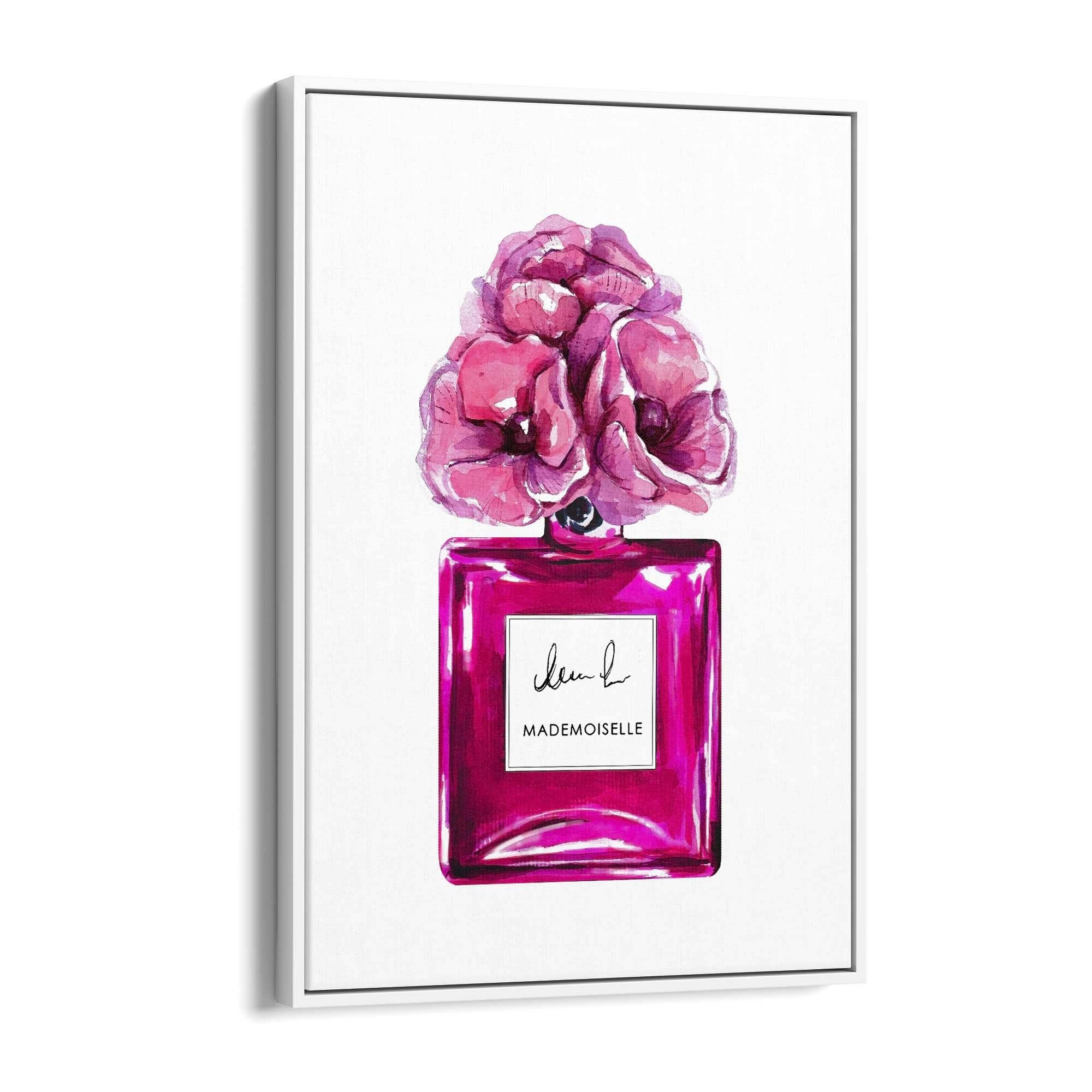 Pink Floral Perfume Bottle Fashion Flowers Wall Art #2 - The Affordable Art Company