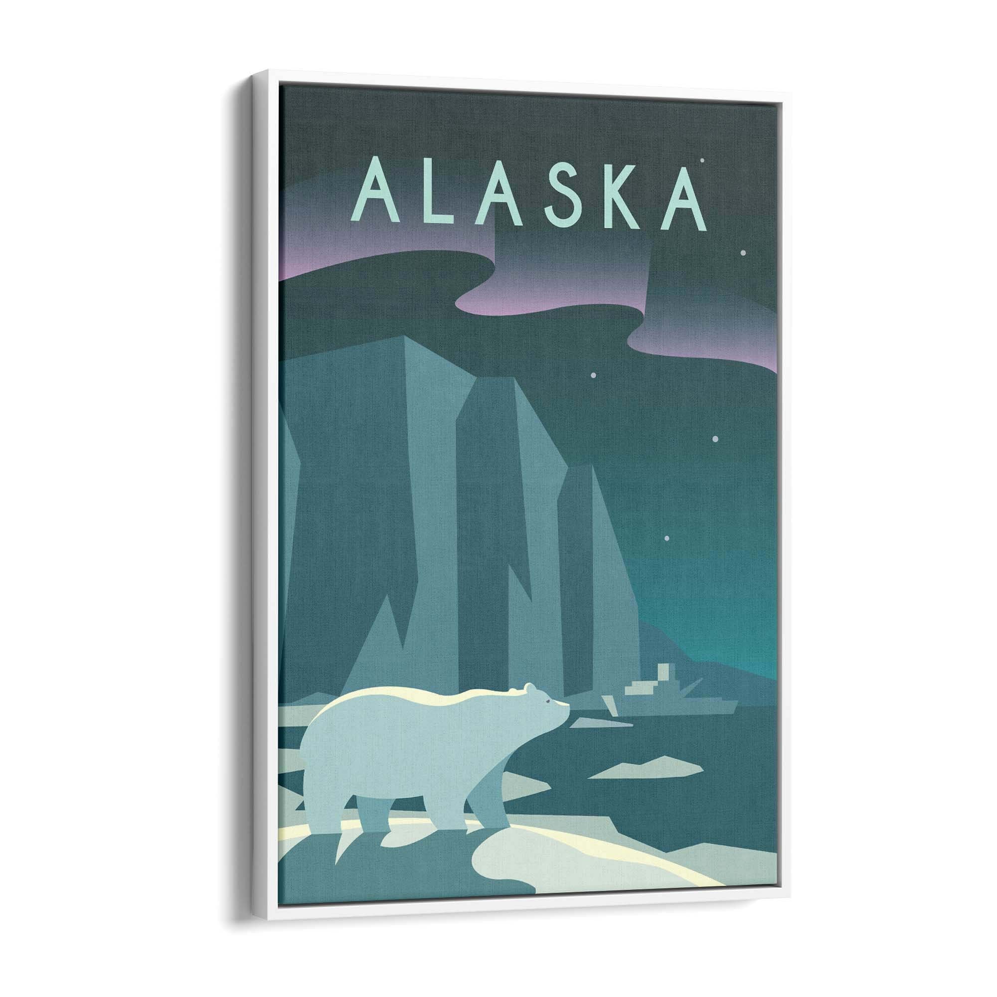 Retro Alaska USA World Travel Vintage Wall Art - The Affordable Art Company