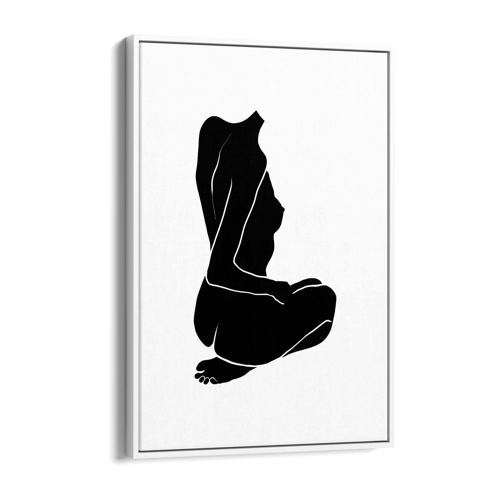 Abstract Black Minimal Female Nude Wall Art - The Affordable Art Company