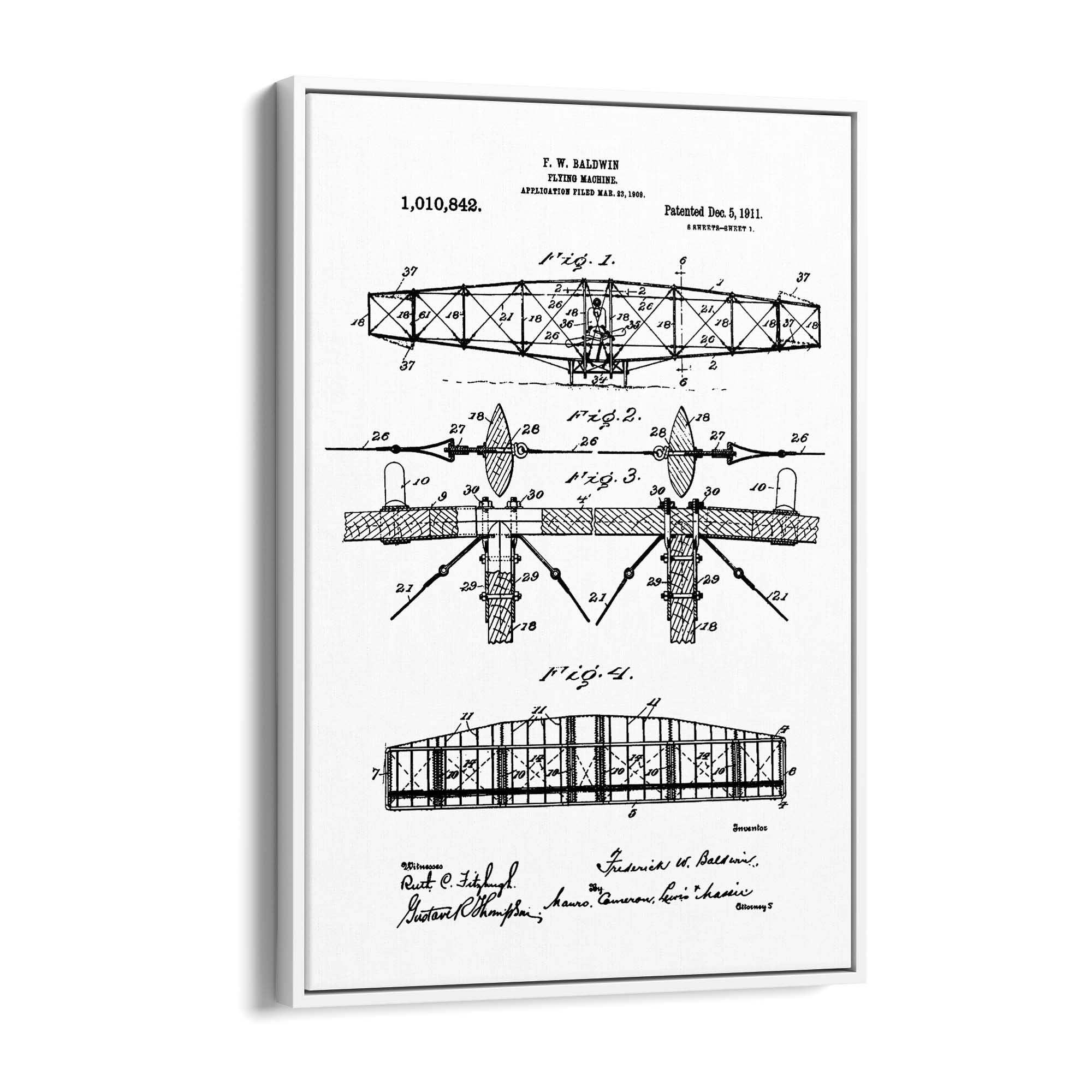 Airplane Patent Vintage Minimal Man Cave Wall Art #3 - The Affordable Art Company