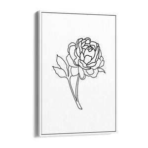 Rose Flower Line Drawing Minimal Kitchen Wall Art #4 - The Affordable Art Company