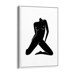 Nude Ink Abstract Painting Minimal Black Wall Art - The Affordable Art Company