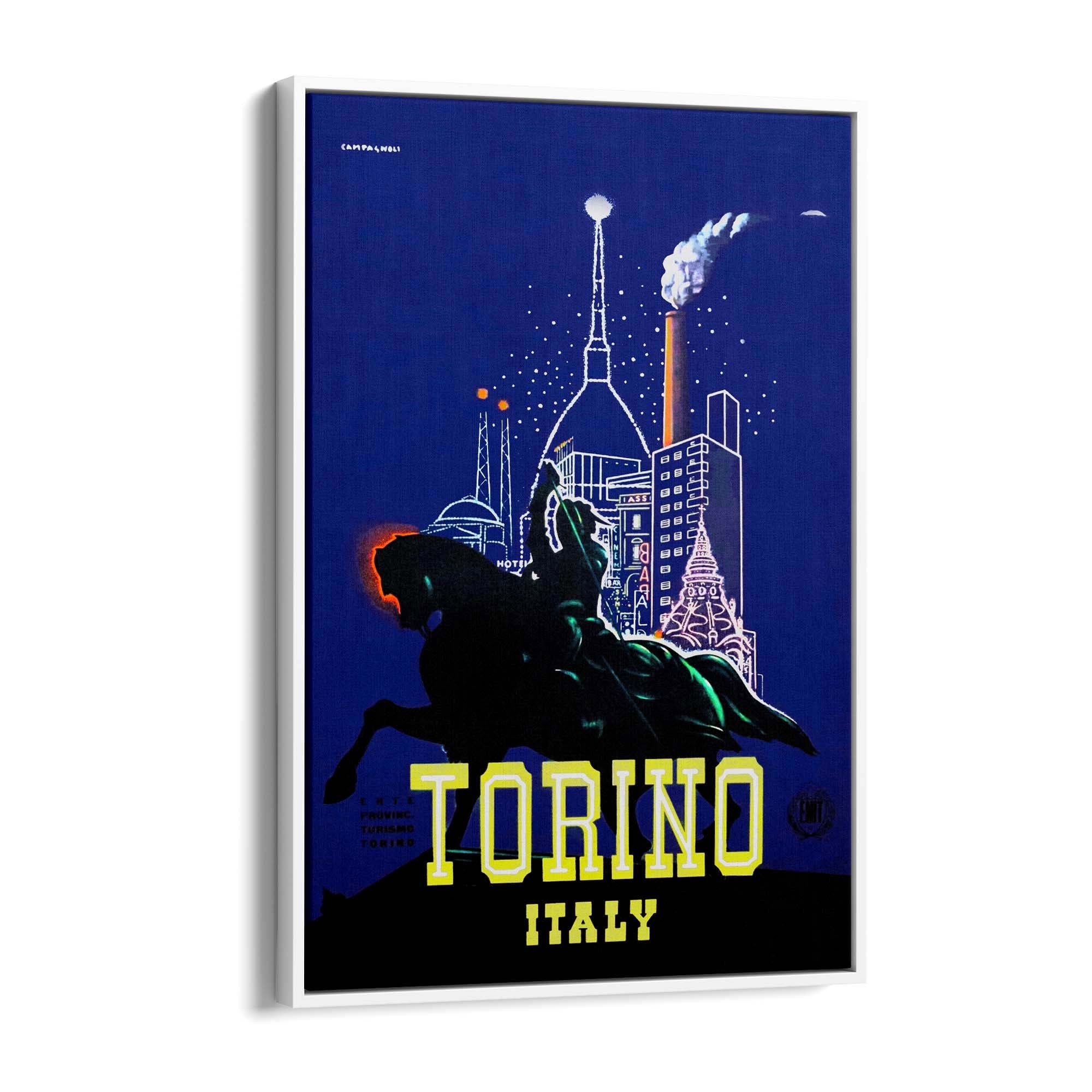 Torino Italy Vintage Travel Advert Wall Art - The Affordable Art Company