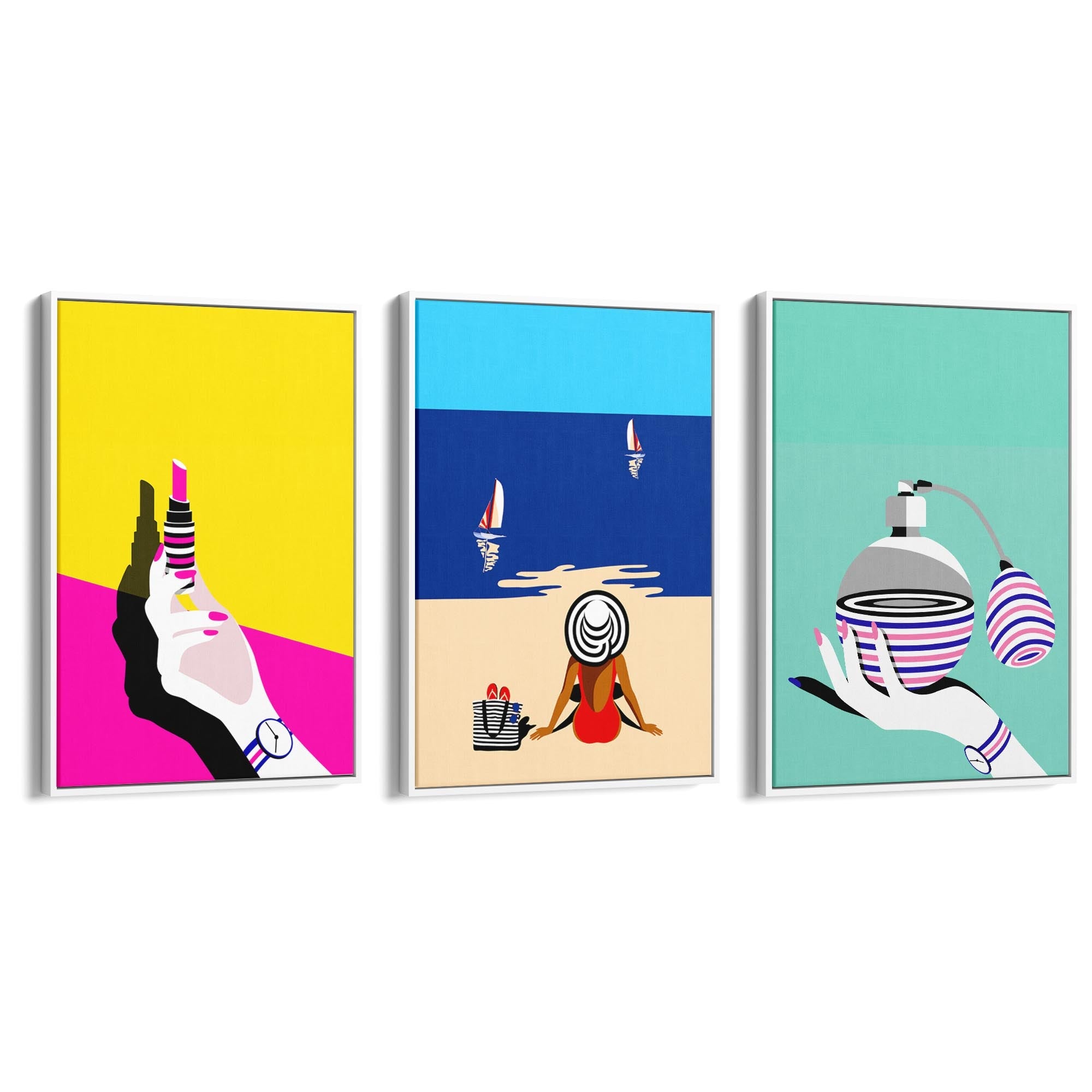 Set of Retro Fashion Girls Bedroom Wall Art - The Affordable Art Company