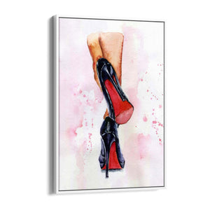 Cute Black Heels Fashion Girls Bedroom Wall Art - The Affordable Art Company