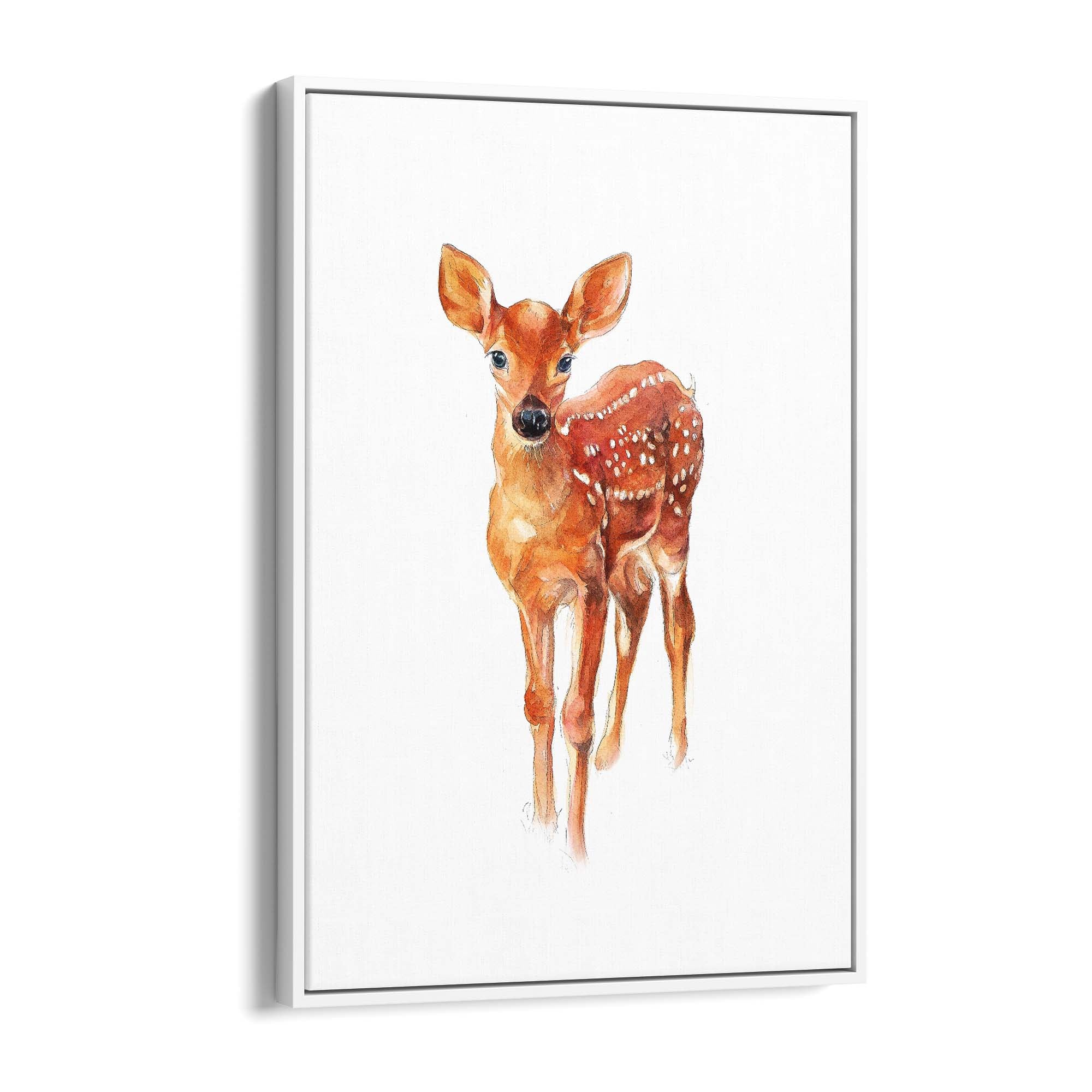 Watercolour Deer Painting Animal Nursery Wall Art - The Affordable Art Company