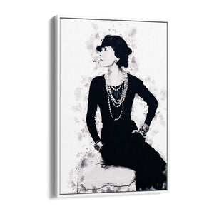 Coco Chanel Portrait Ink Drawing Wall Art - The Affordable Art Company