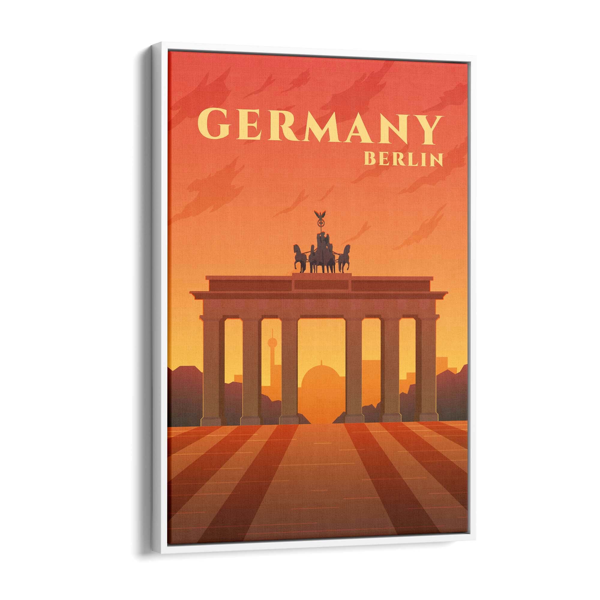 Retro Berlin Germany Travel Vintage Wall Art - The Affordable Art Company