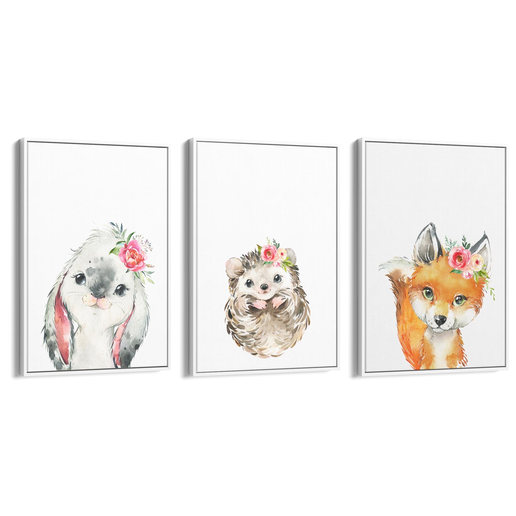 Set of Cute Baby Woodland Animals Nursery Wall Art #1 - The Affordable Art Company