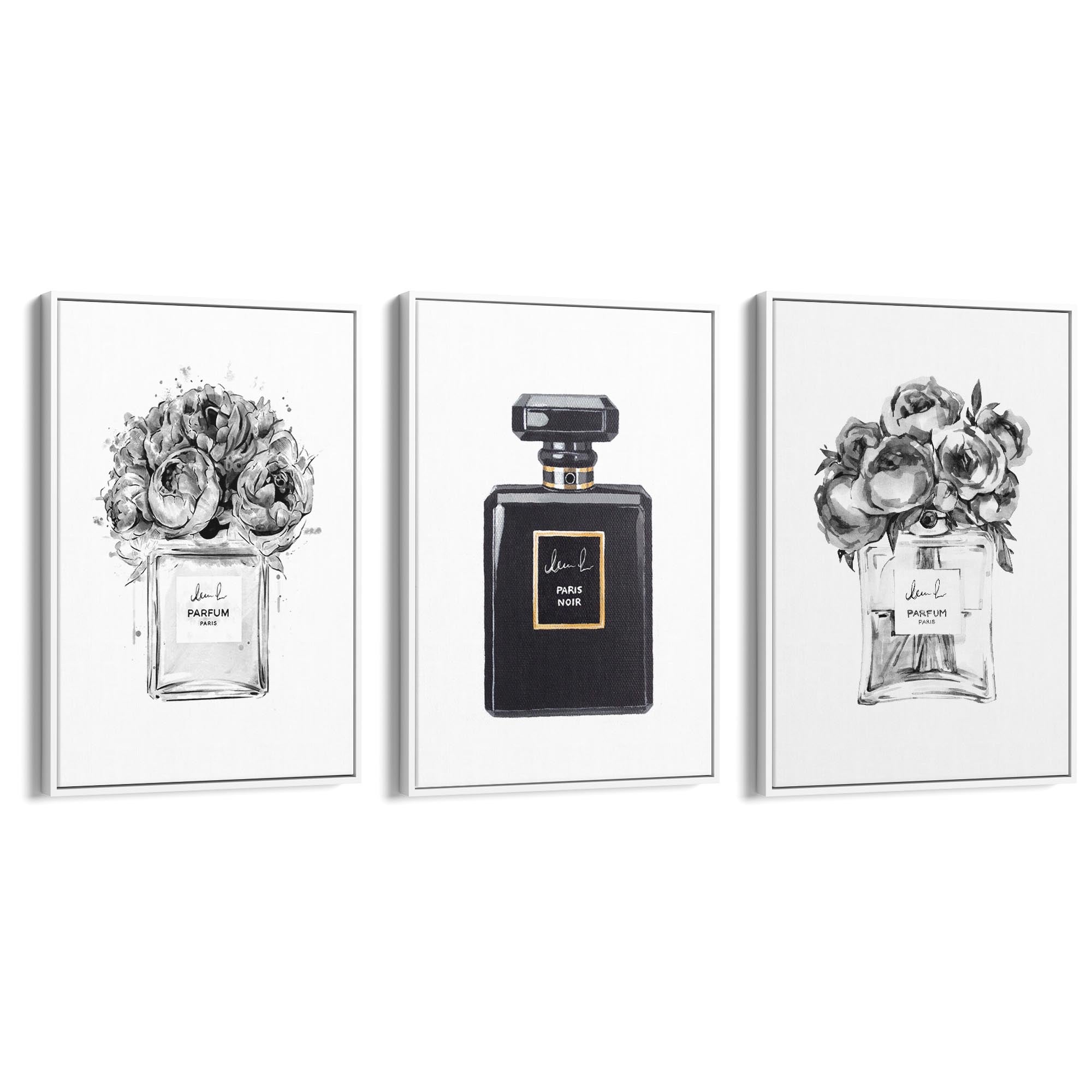 Set of Perfume Bottle Fashion Bedroom Wall Art #1 - The Affordable Art Company