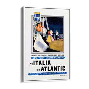 Italia Atlantic Vintage Travel Advert Wall Art - The Affordable Art Company