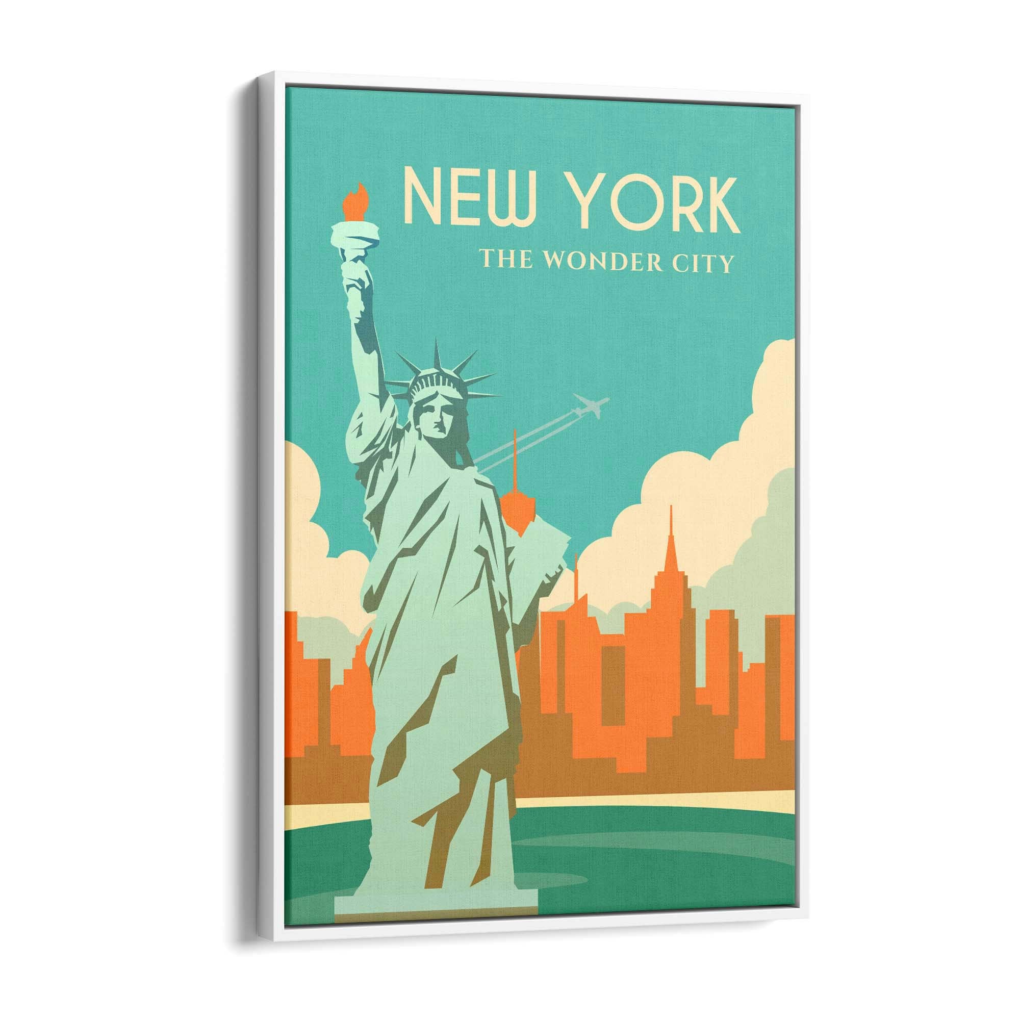 Retro New York USA Vintage Travel Wall Art - The Affordable Art Company