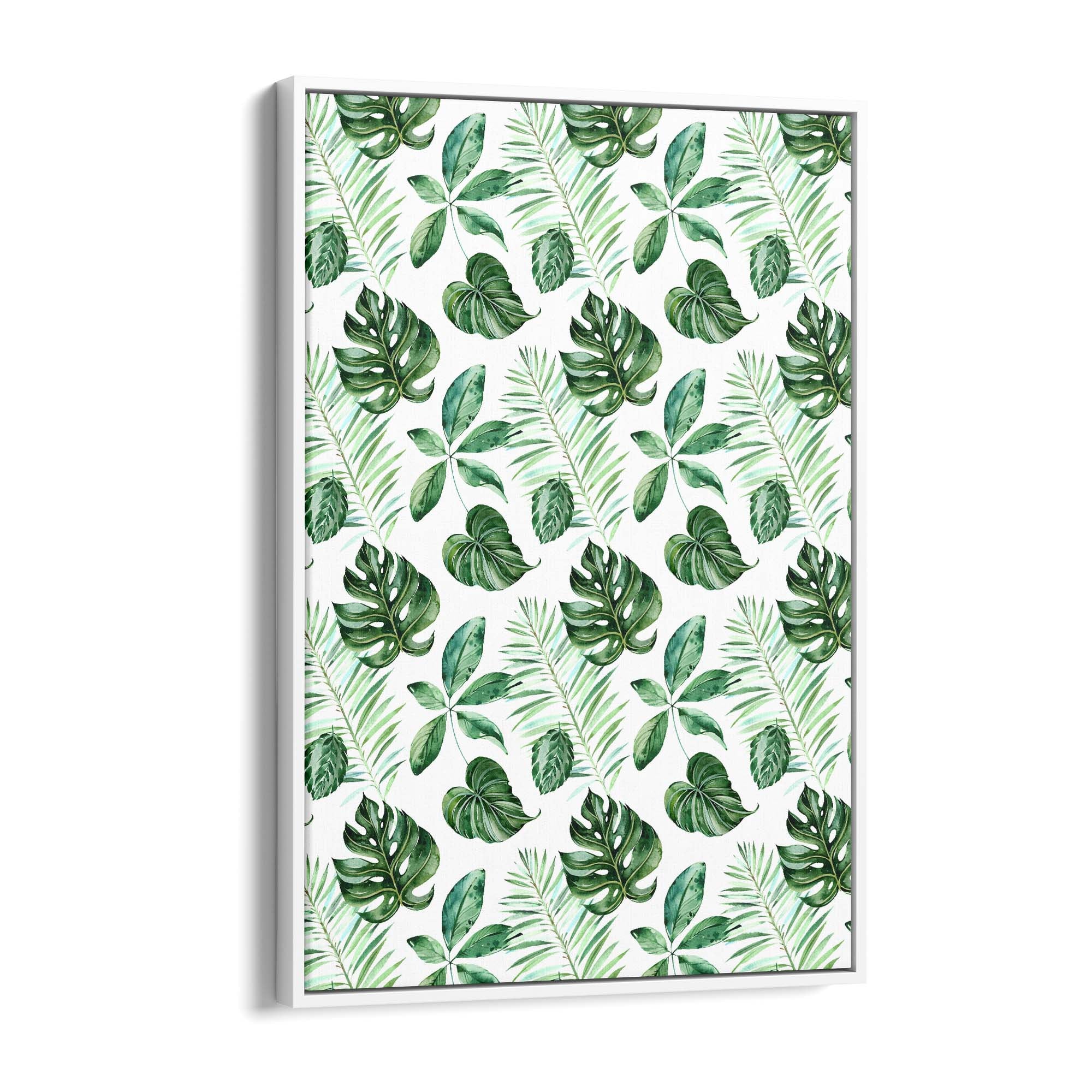 Green Leaves Pattern Nature Wall Art - The Affordable Art Company
