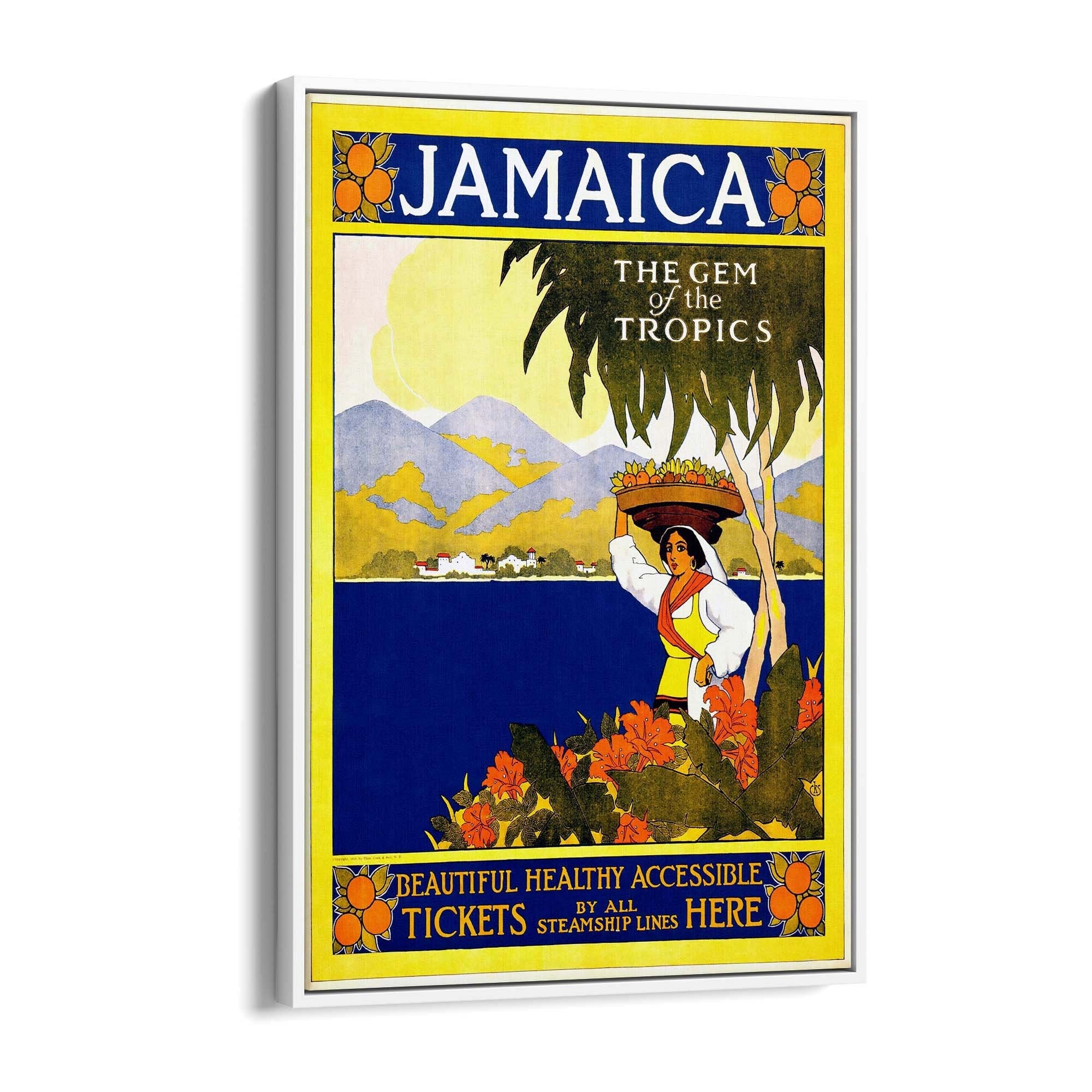 Jamaica Vintage Travel Advert Wall Art - The Affordable Art Company