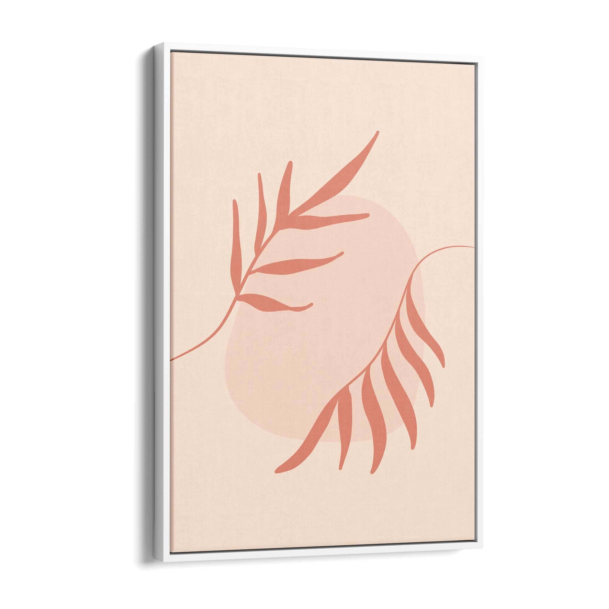 Minimal Leaf Pink & Pastel Retro Abstract Wall Art #2 - The Affordable Art Company