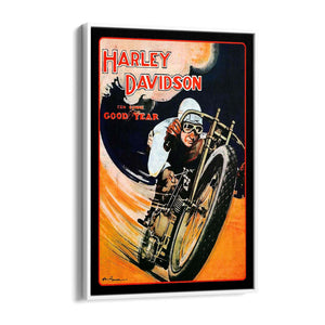 Vintage Motorcycle Advert Man Cave Wall Art - The Affordable Art Company