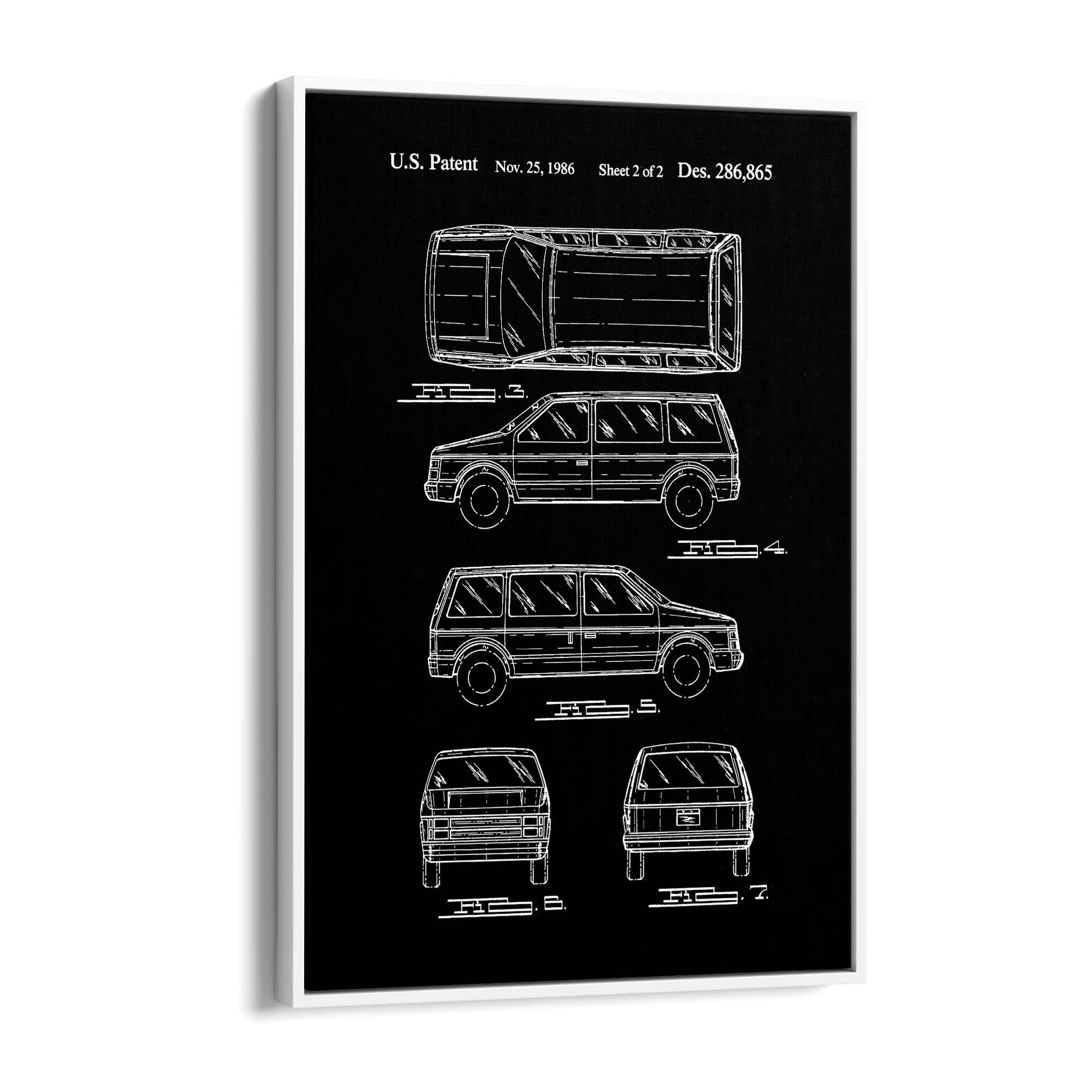 Vintage Minivan Patent Garage Wall Art #1 - The Affordable Art Company