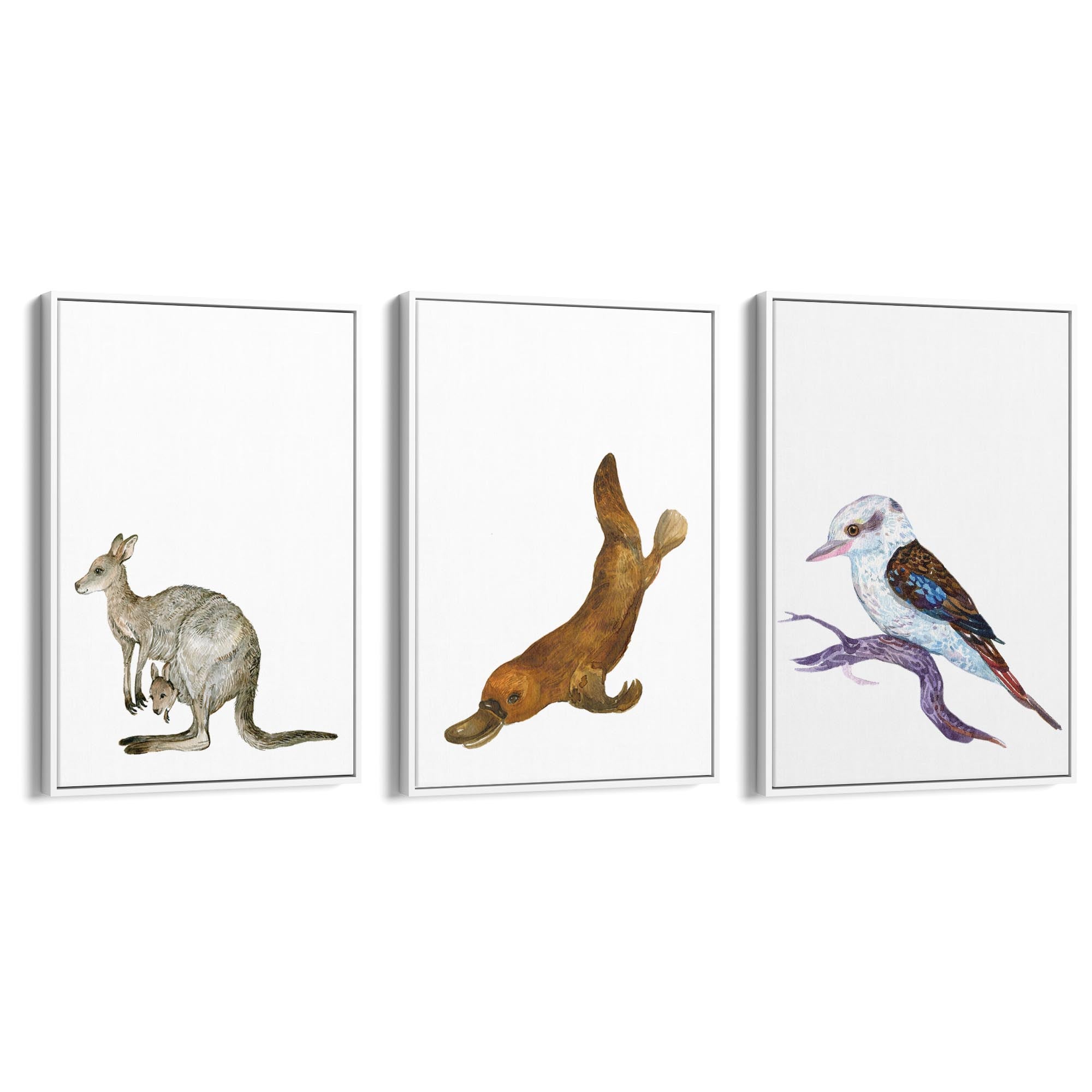 Set of Australian Animals Nursery Cute Wall Art #2 - The Affordable Art Company
