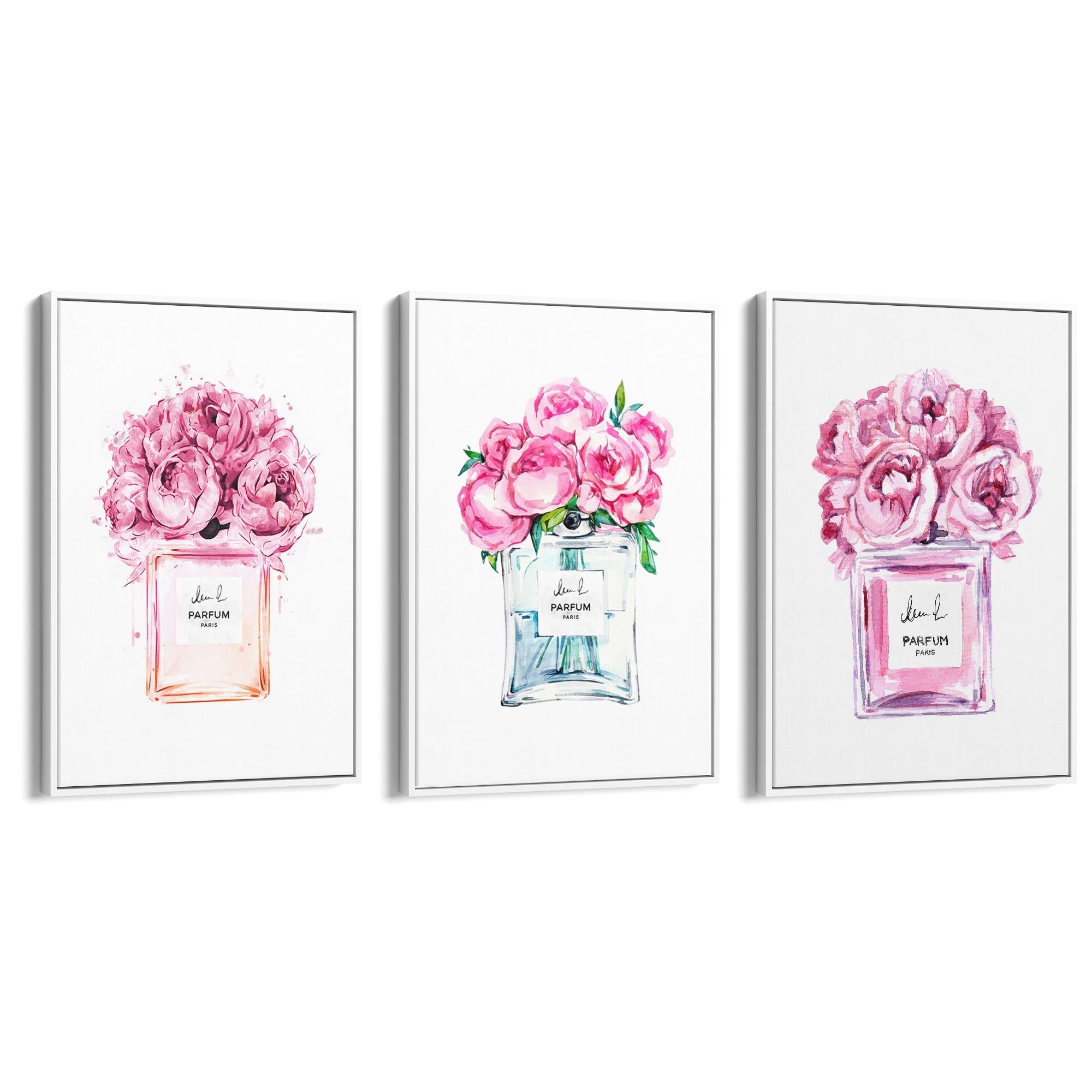 Set of Perfume Bottle Fashion Bedroom Wall Art #6 - The Affordable Art Company