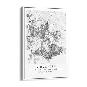 Singapore Minimal Map Wall Art - The Affordable Art Company