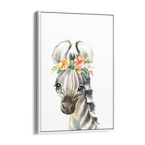 Cute Baby Zebra Nursery Animal Gift Wall Art - The Affordable Art Company