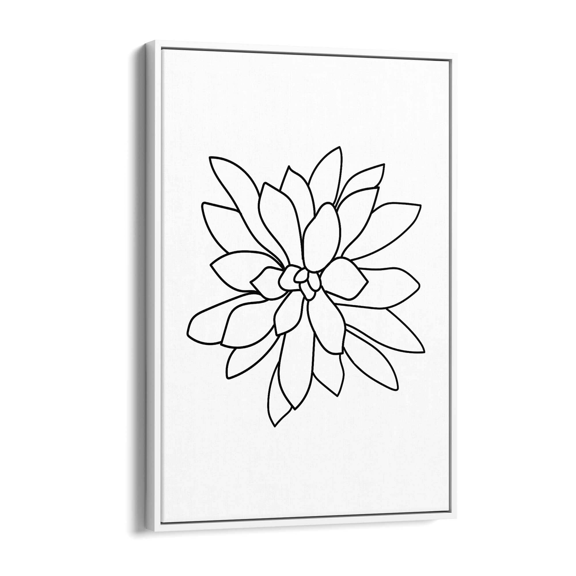 Minimal Flower Line Drawing Abstract Wall Art #5 - The Affordable Art Company