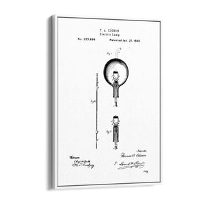 Vintage Edison Light Bulb Patent Wall Art #2 - The Affordable Art Company