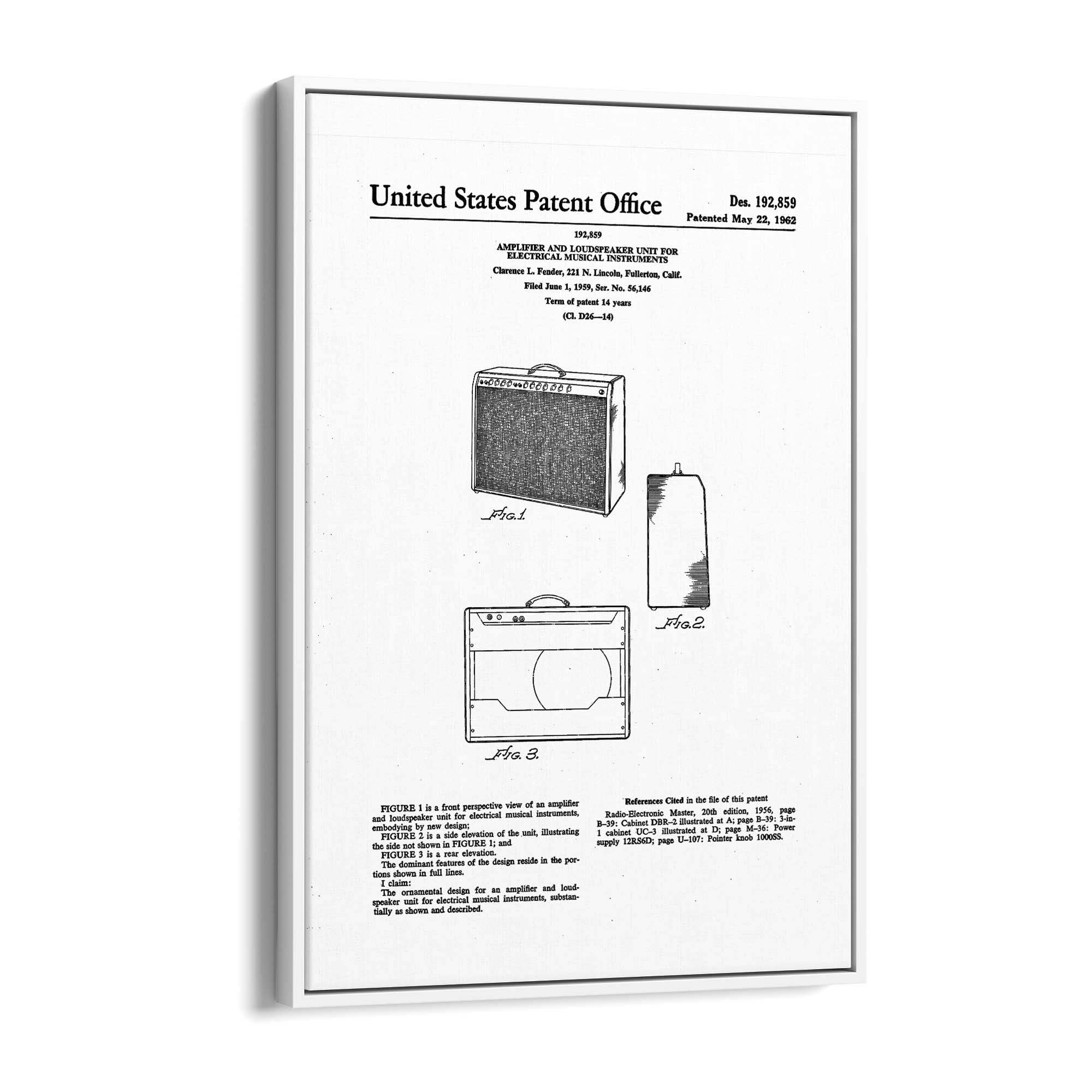 Vintage Music Amp Black Patent Gift Wall Art #2 - The Affordable Art Company