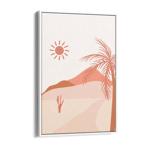 Minimal Beach Pink & Pastel Retro Wall Art - The Affordable Art Company