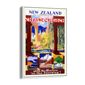 Christchurch, New Zealand Vintage Travel Wall Art - The Affordable Art Company