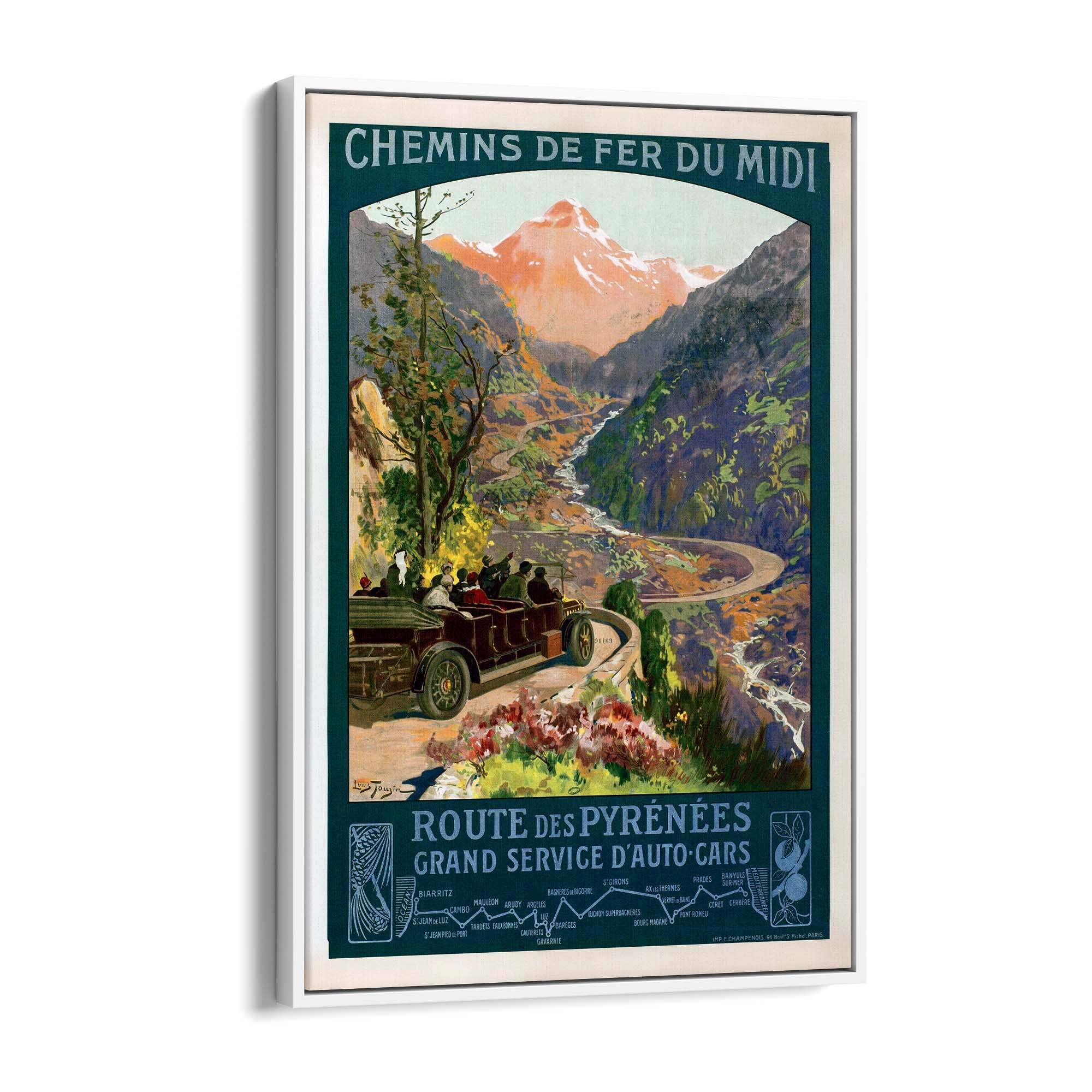 French Pyrenees, France Vintage Advert Wall Art - The Affordable Art Company