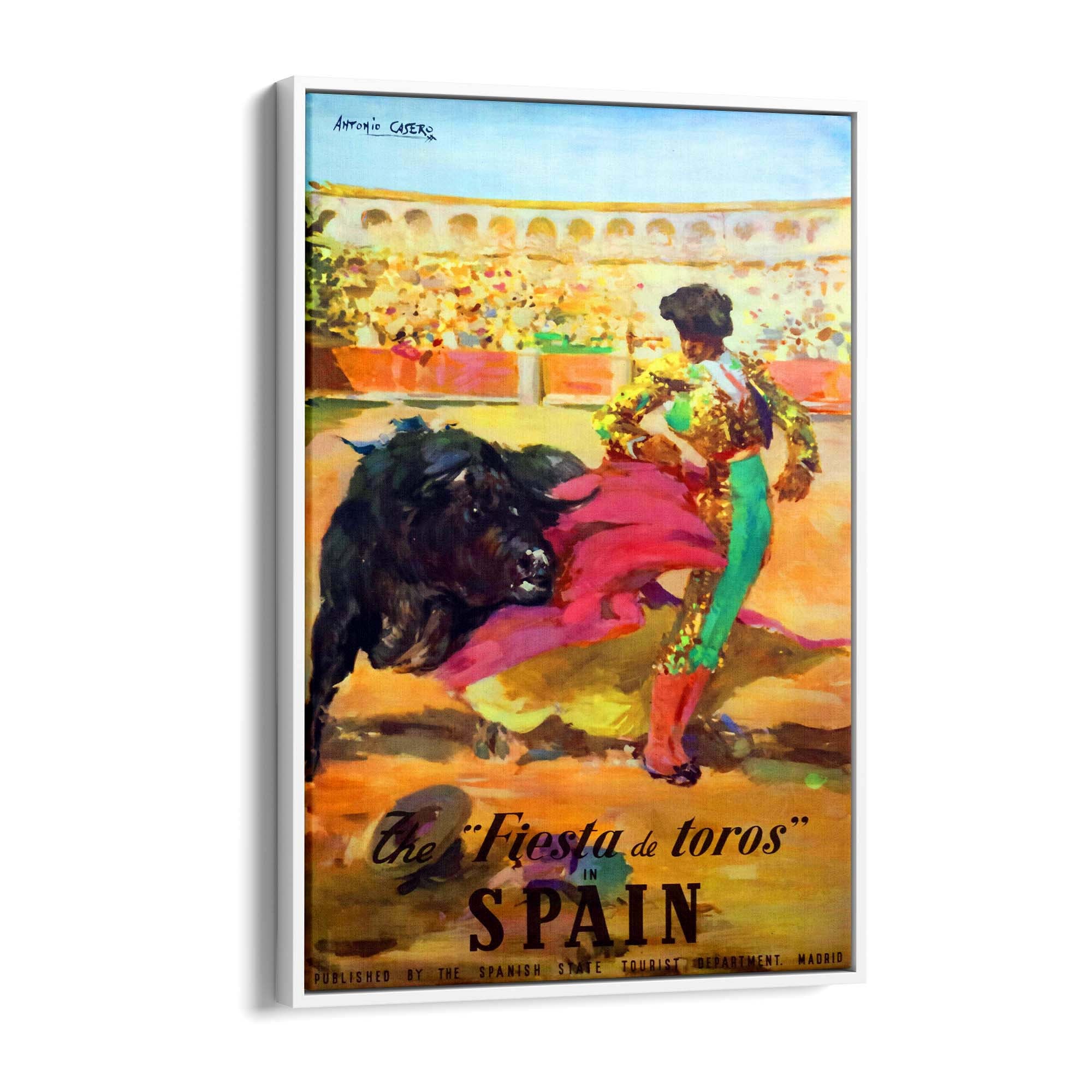 Fiesta de Toros Spain Vintage Travel Advert Wall Art - The Affordable Art Company
