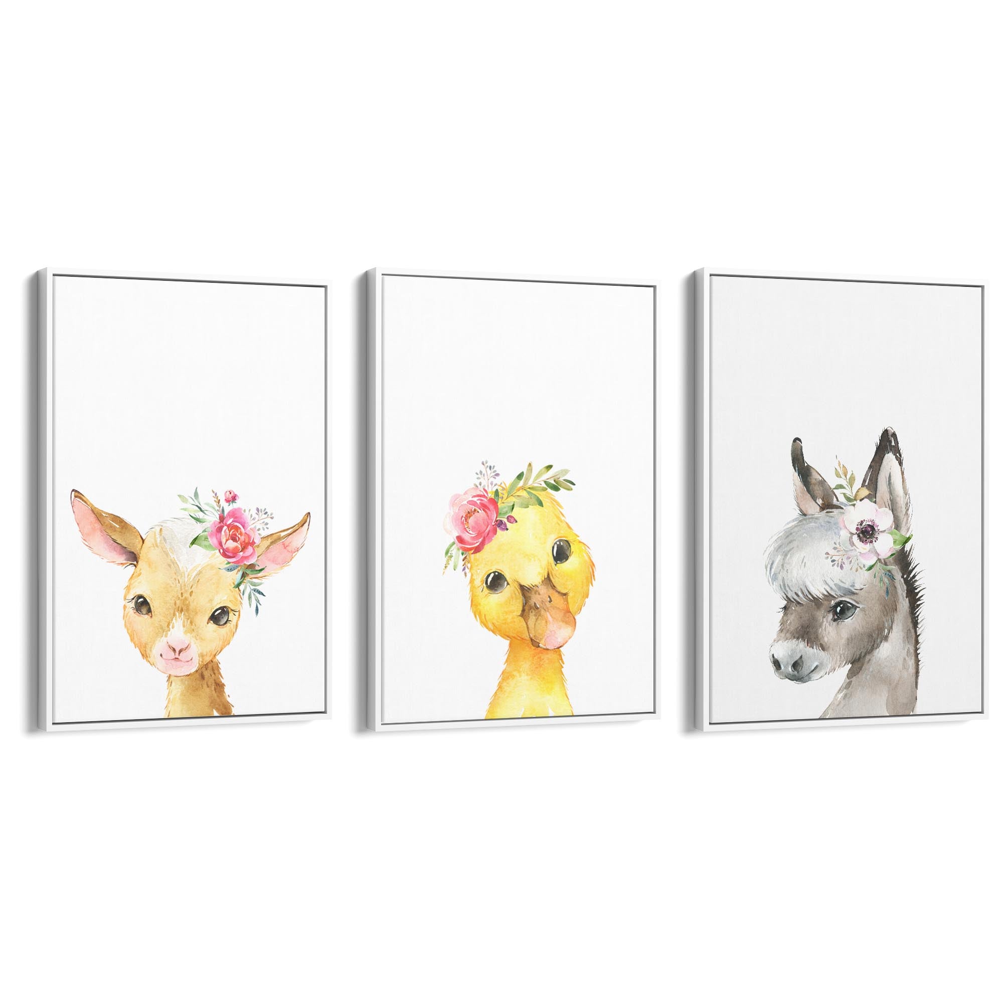 Set of Cute Baby Farm Animals Nursery Wall Art #2 - The Affordable Art Company