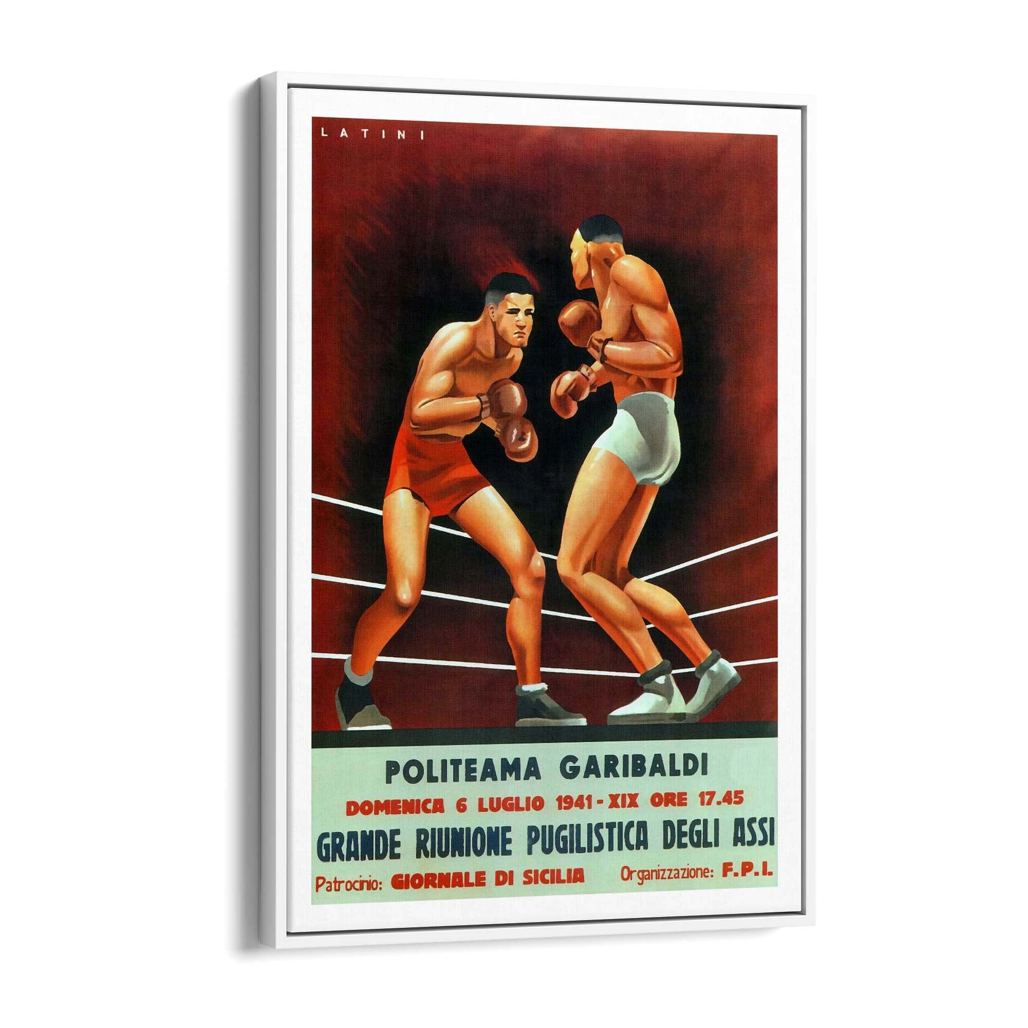 Politeama Garibaldi Boxing Vintage Sports Advert Wall Art - The Affordable Art Company