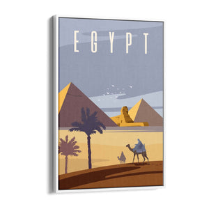 Retro Pyramids Egypt World Travel Vintage Wall Art - The Affordable Art Company