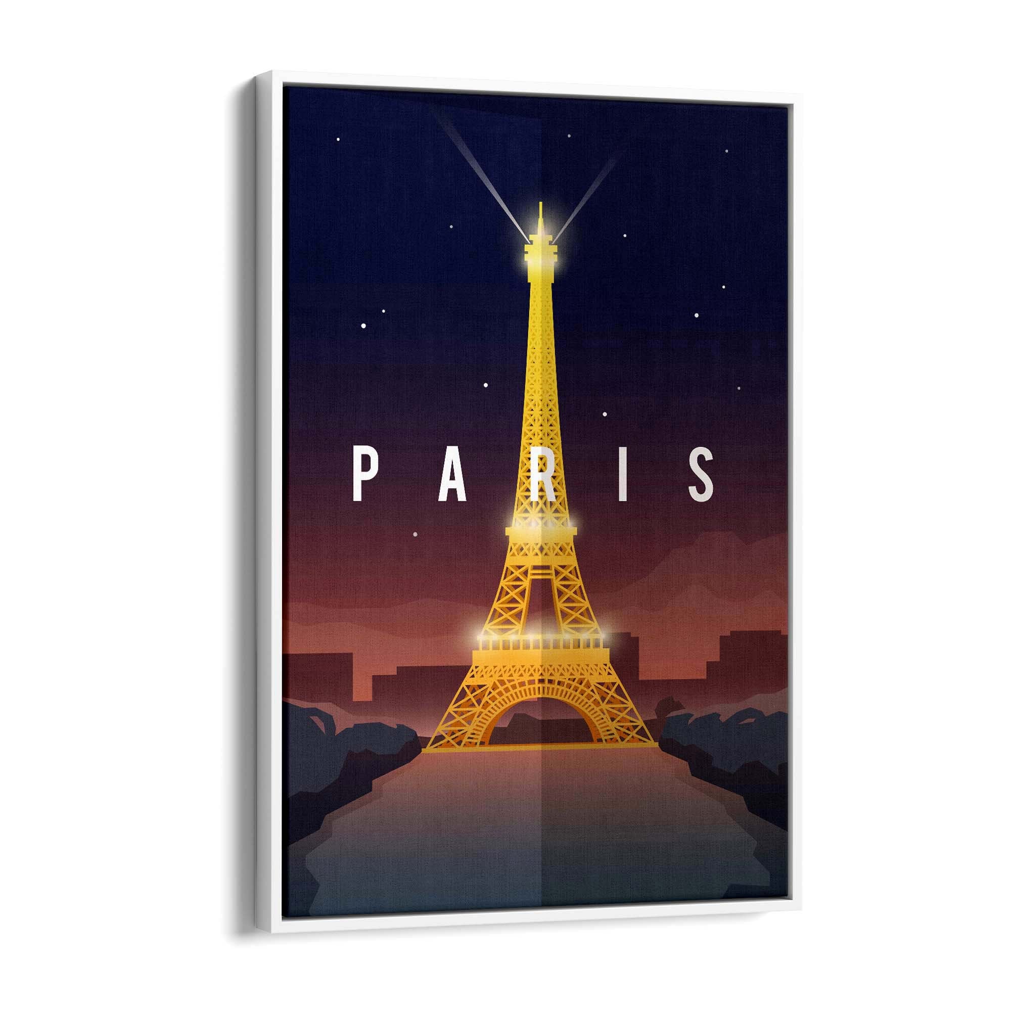 Retro Paris France Vintage Travel European Wall Art - The Affordable Art Company