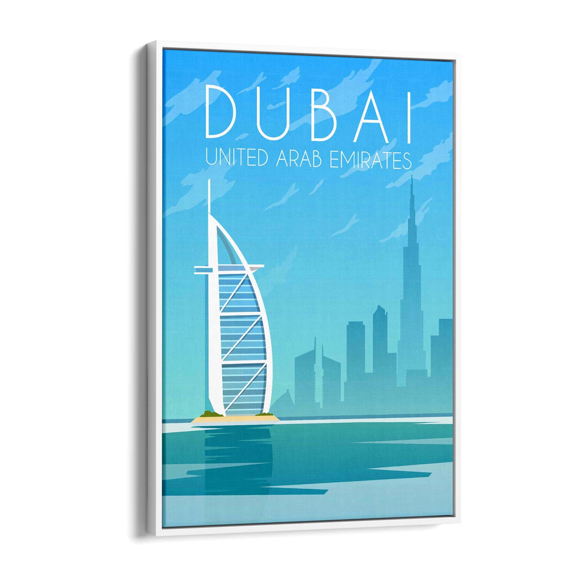 Retro Dubai UAE World Travel Vintage Wall Art #1 - The Affordable Art Company