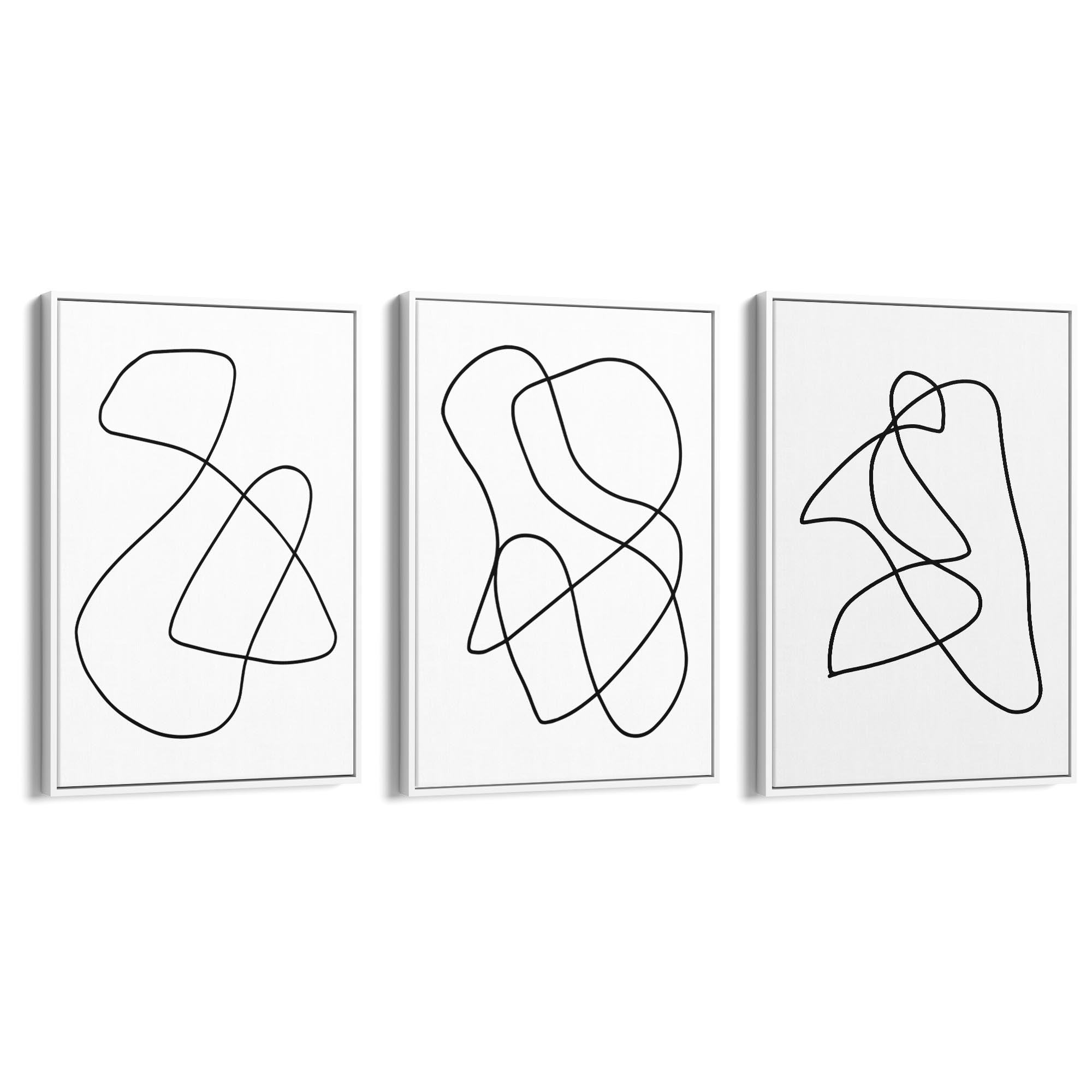 Set of Abstract Line Drawing Minimal Shape Wall Art #2 - The Affordable Art Company