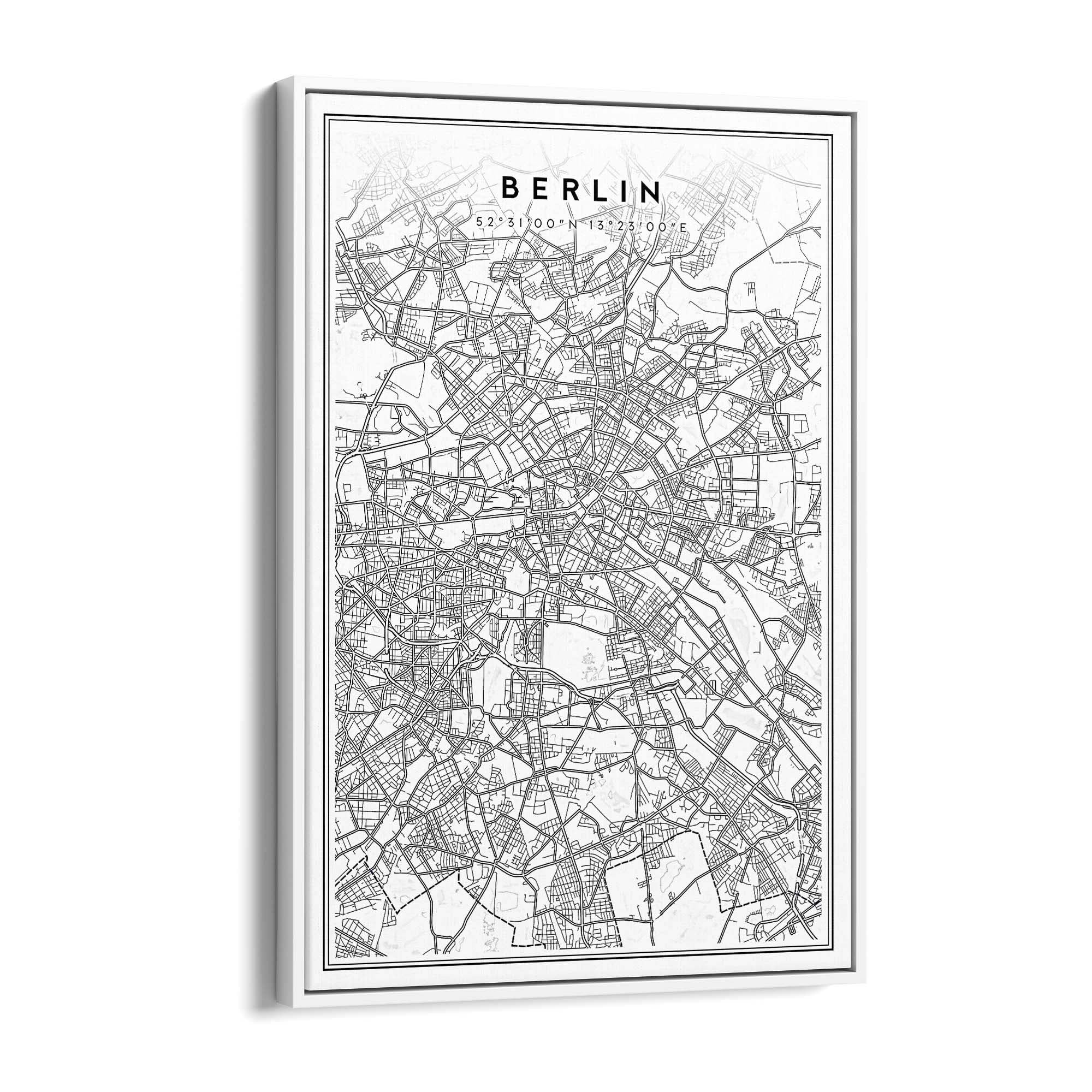 Berlin Germany Minimal Map Travel Wall Art - The Affordable Art Company