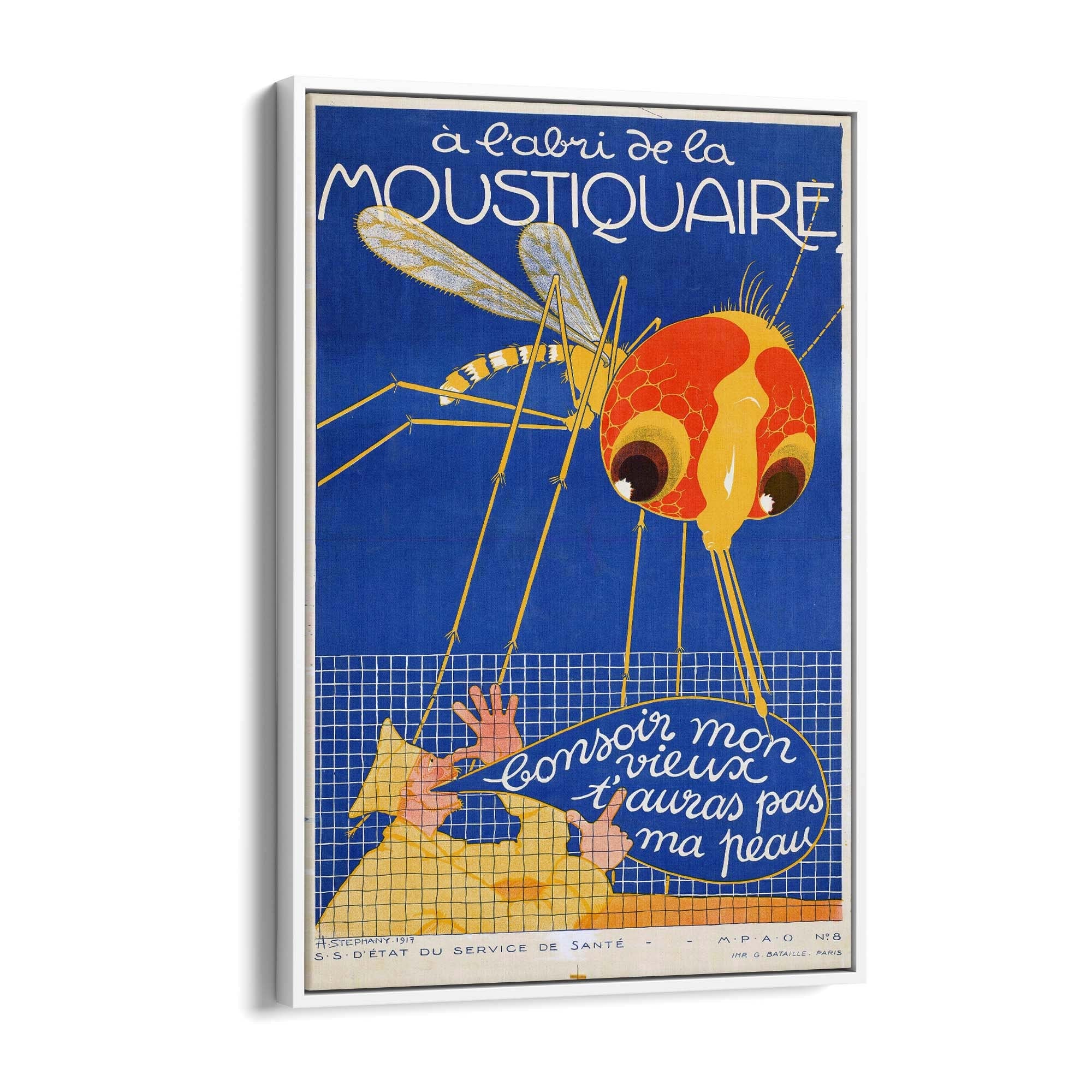 French Mosquito Vintage Advert Wall Art - The Affordable Art Company