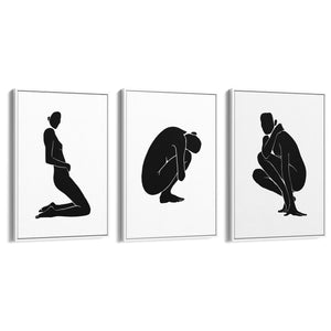 Set of Nude Body Drawing Female Minimal Wall Art #2 - The Affordable Art Company