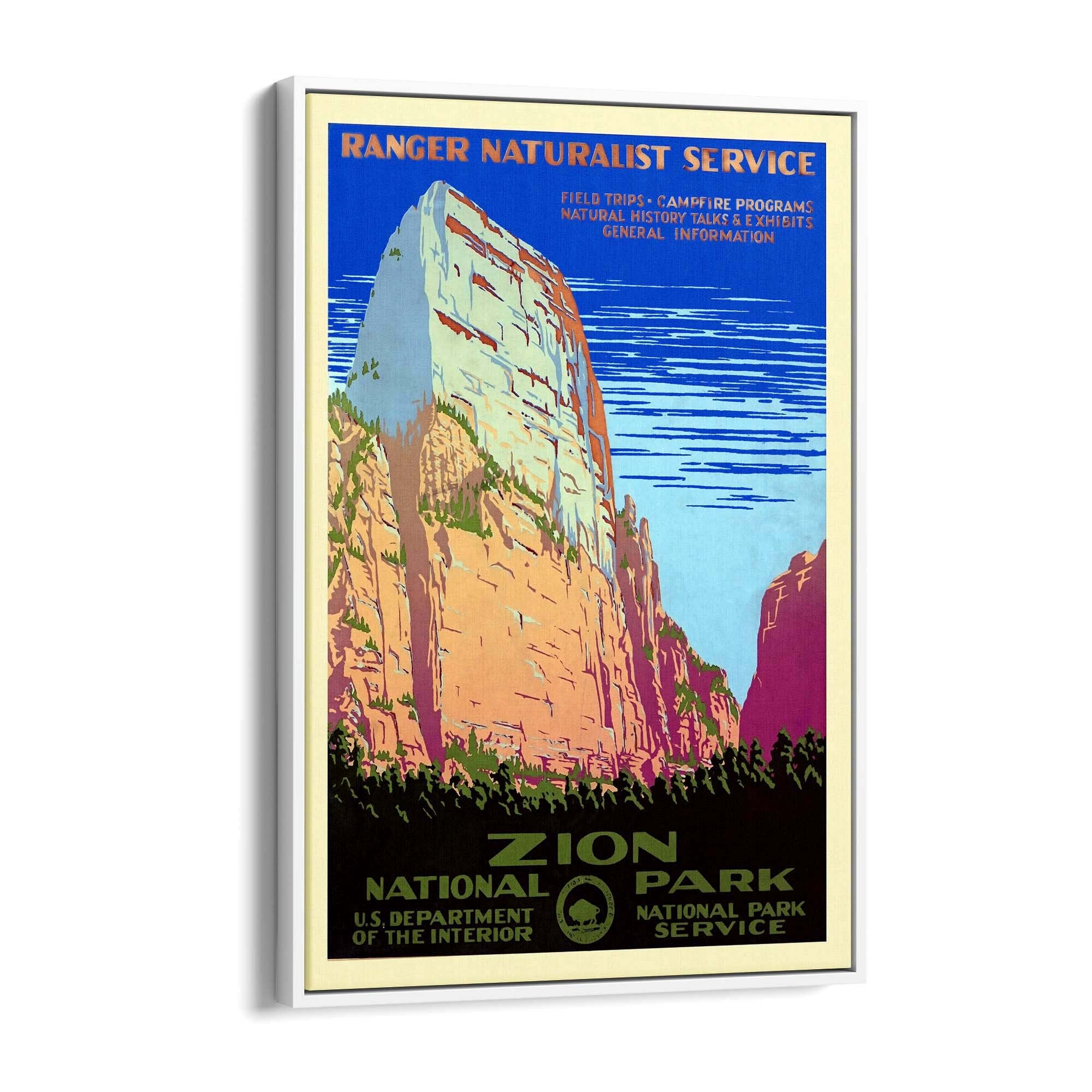 Zion National Park, USA Vintage Travel Wall Art - The Affordable Art Company