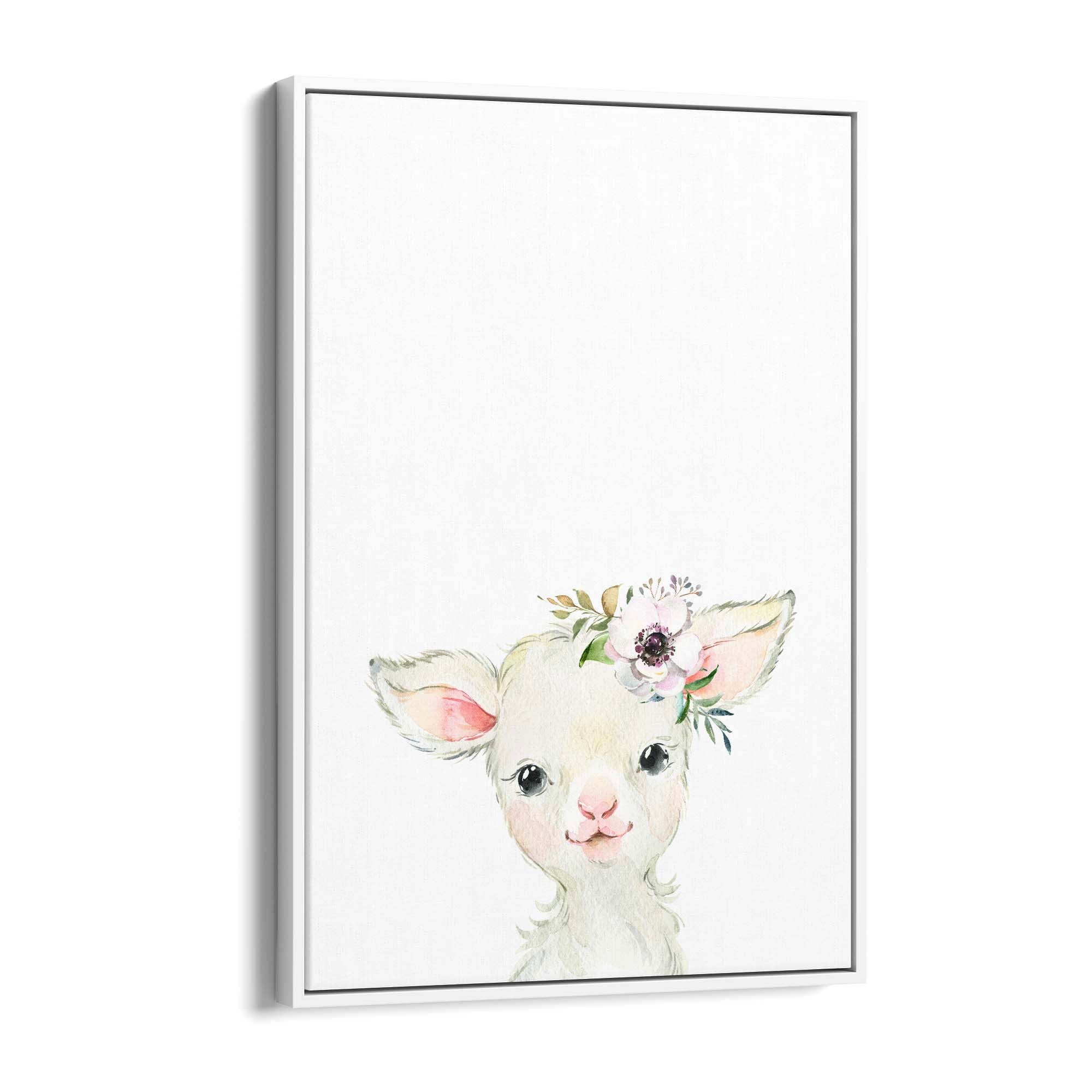 Cute Baby Lamb Nursery Animal Gift Wall Art - The Affordable Art Company